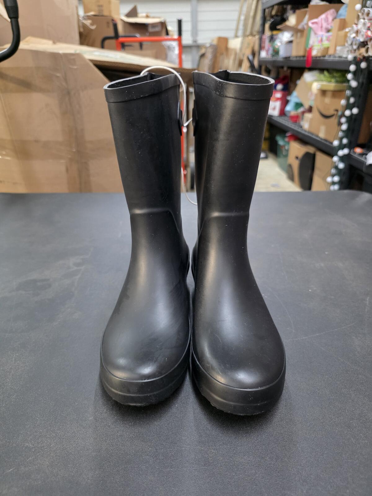 a.new.day Women's Waterproof Black Rain Boots Size 8