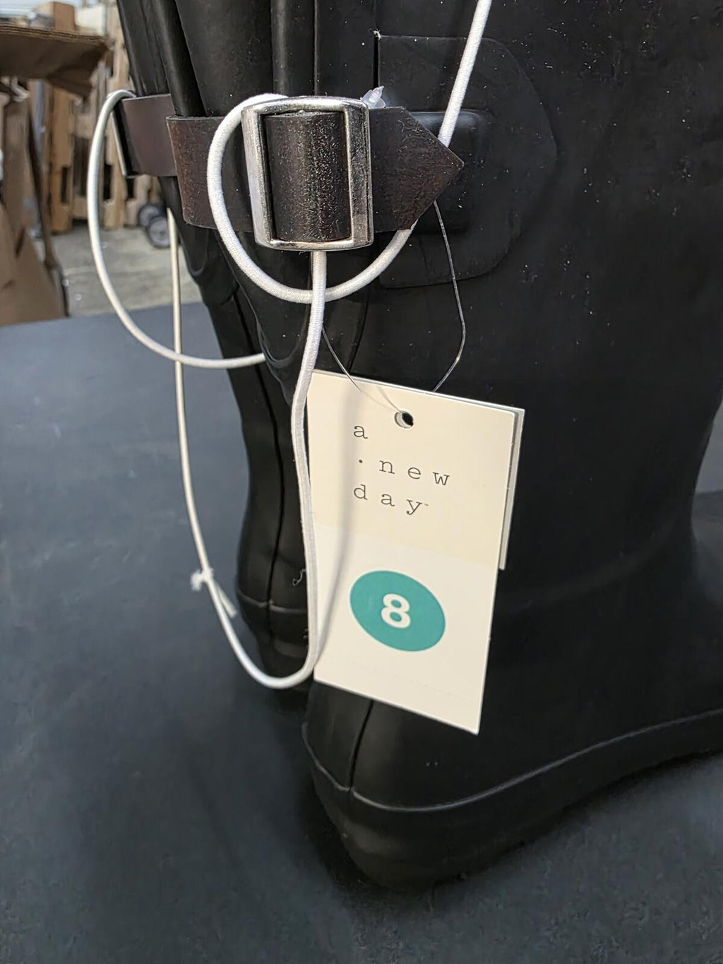 a.new.day Women's Waterproof Black Rain Boots Size 8