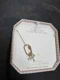 14K Gold Dipped Charm Cluster Necklace with Cubic Zirconia