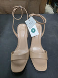 a new day Haley Nude Block Heel Sandals with Ankle Strap, Size 9
