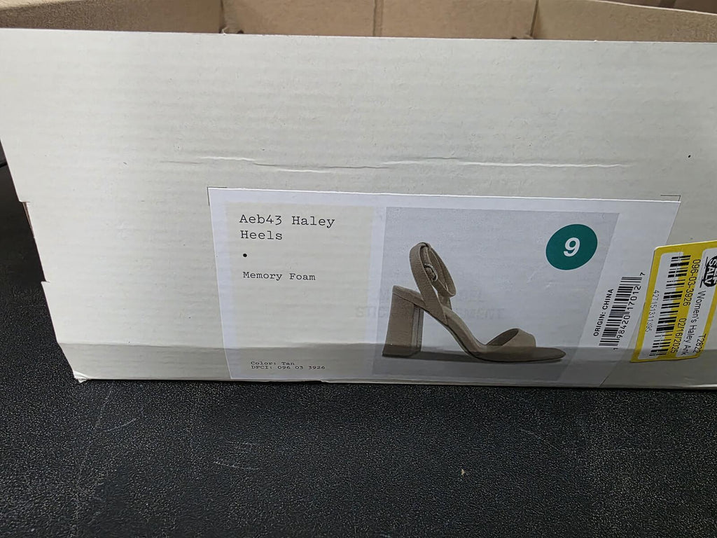 a new day Haley Nude Block Heel Sandals with Ankle Strap, Size 9