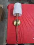 Modern Brass Wall Sconce with White Shade
