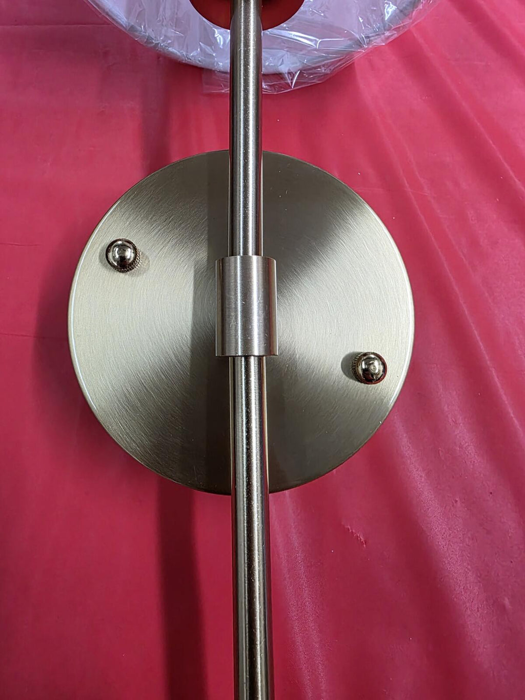 Modern Brass Wall Sconce with White Shade