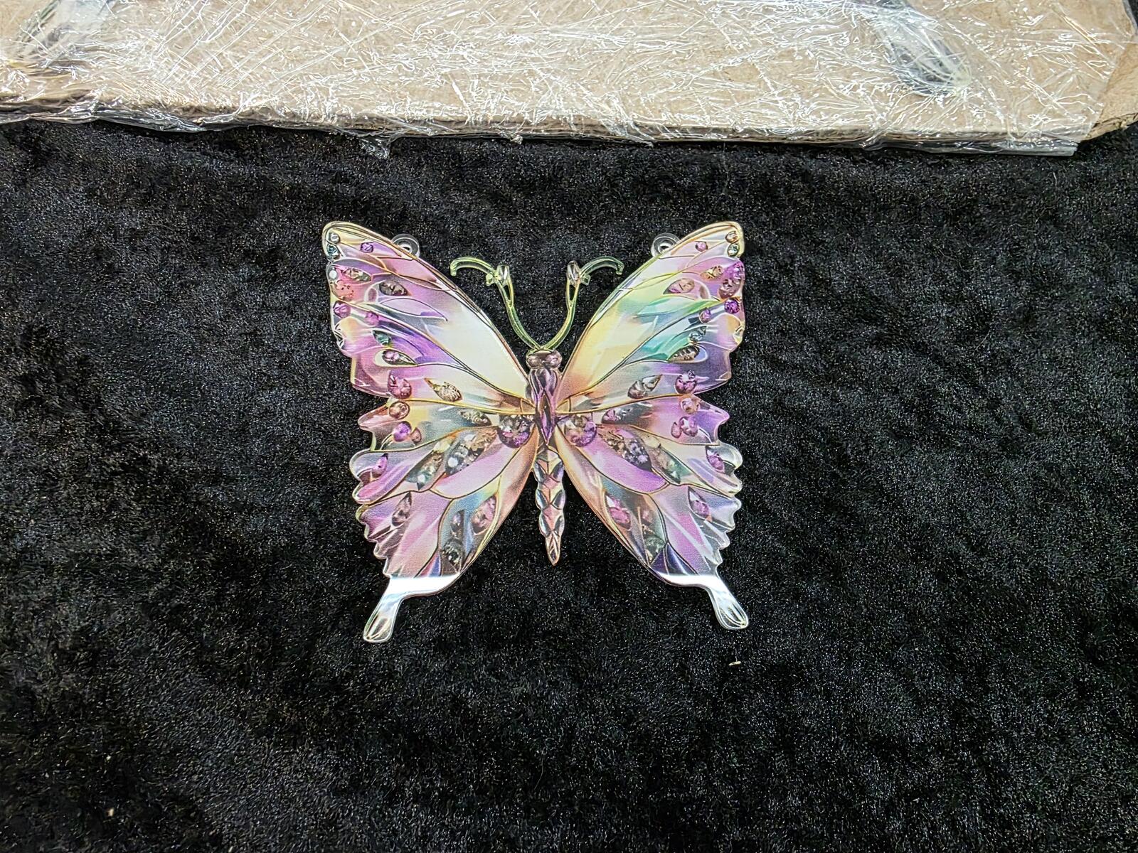 Decorative Butterfly Wall Art with Colorful Gem Accents