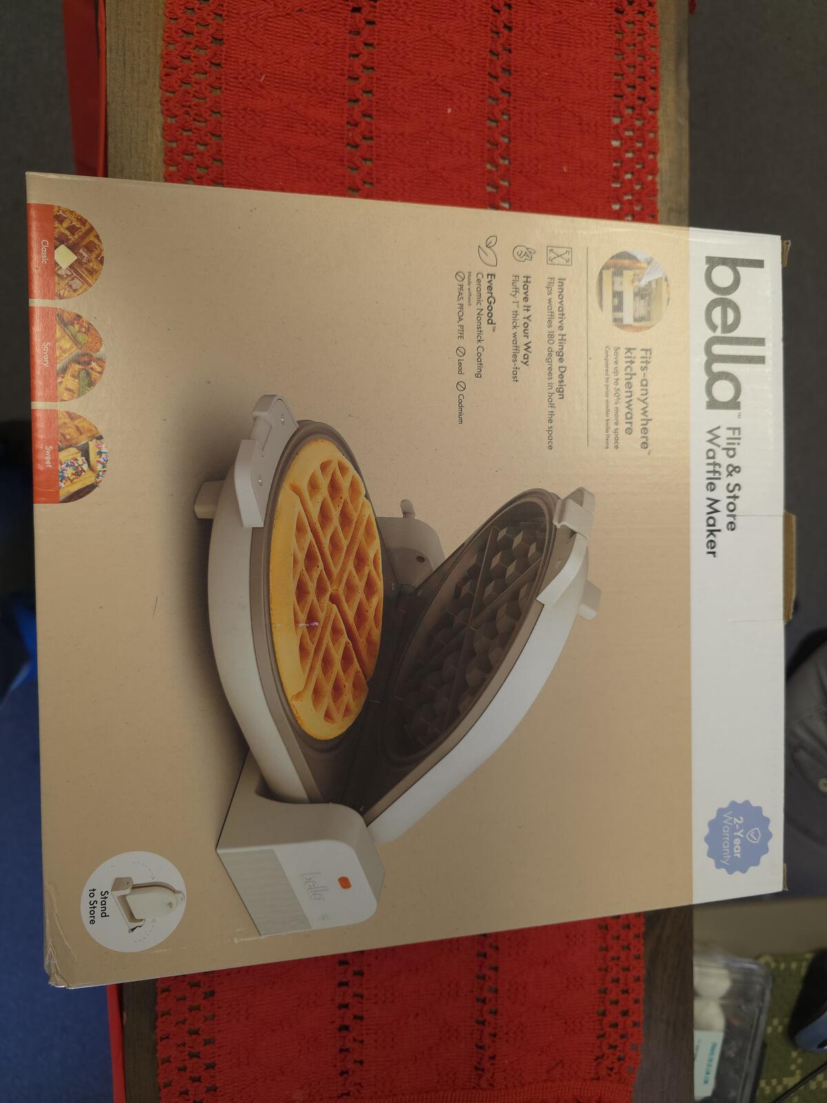 bella Flip & Store Waffle Maker with Ceramic Nonstick Coating