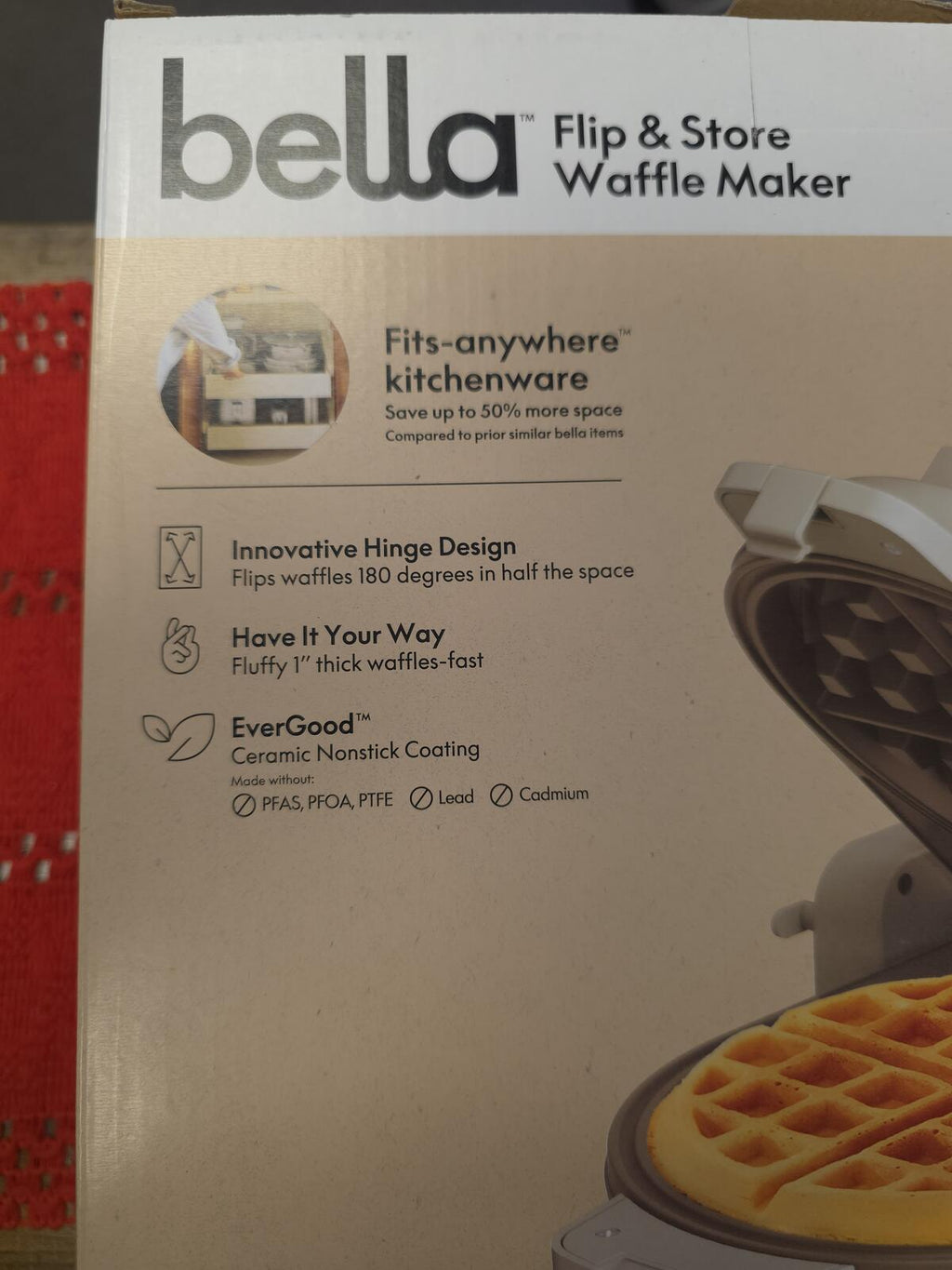 bella Flip & Store Waffle Maker with Ceramic Nonstick Coating