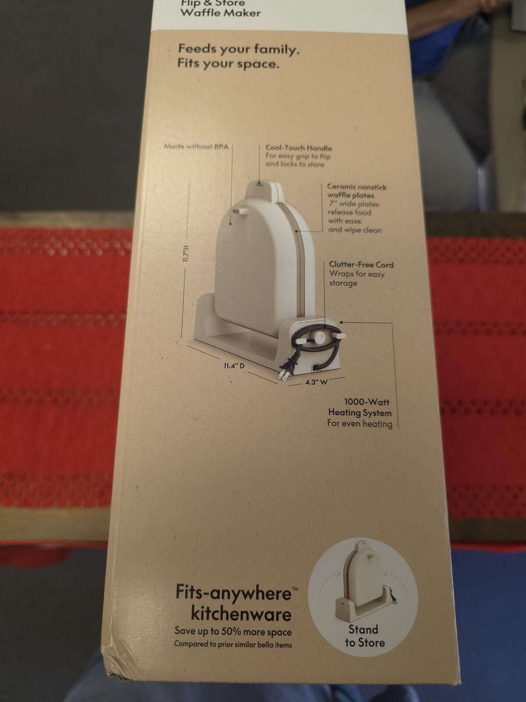 bella Flip & Store Waffle Maker with Ceramic Nonstick Coating