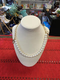 Elegant Faux Pearl and Gold Chain Necklace