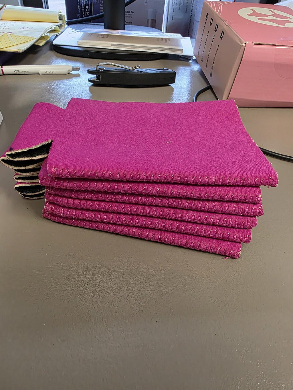 TahoeBay Pink Neoprene Can Cooler Koozies - Set of 6
