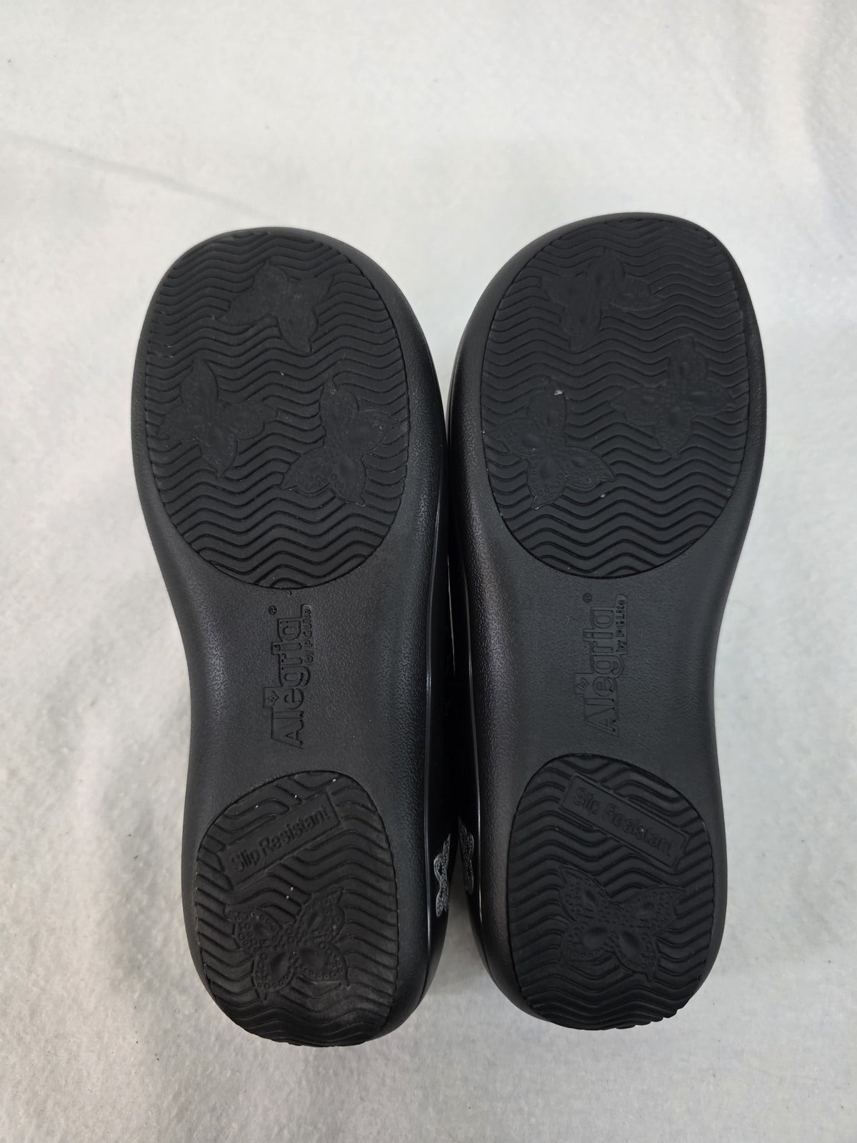 Alegria Women's Black Patent Leather Slip-On Shoes Size 37