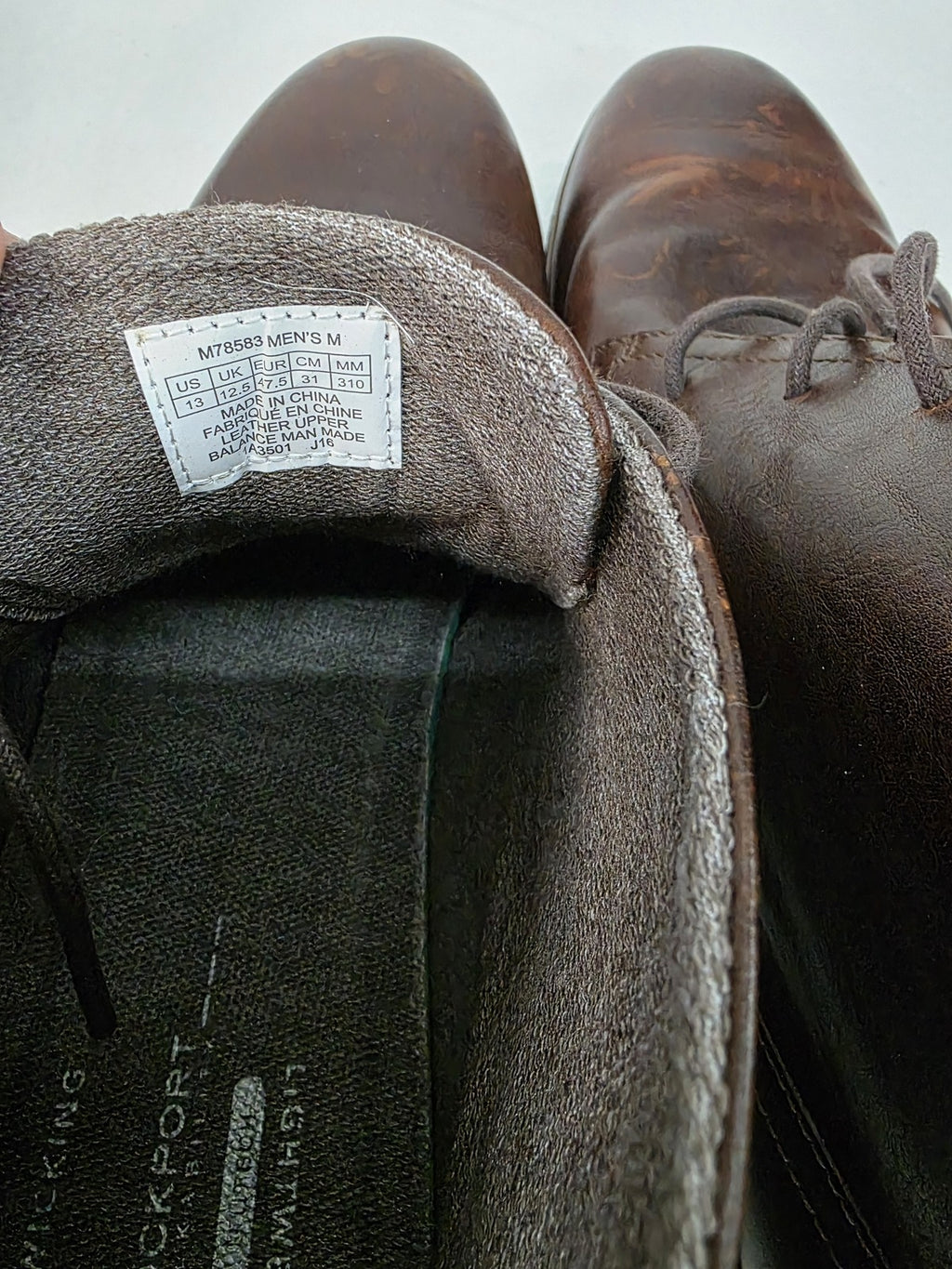 Rockport Men's Brown Leather Ankle Boots Size 13