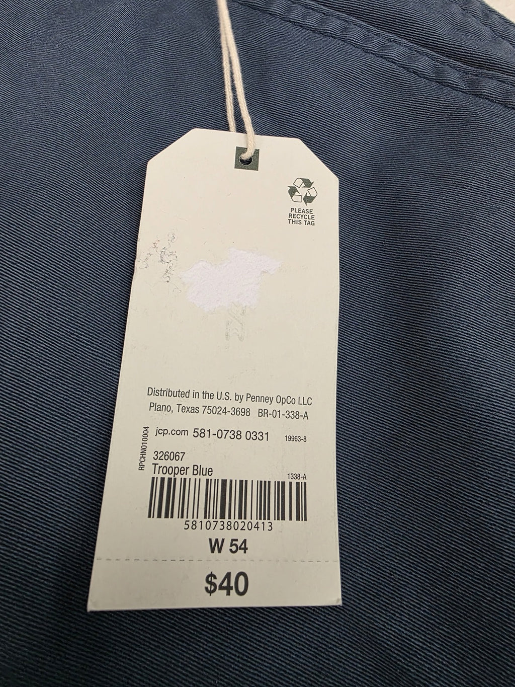 Mutual Weave The Chino Board Short 8" Inseam Trooper Blue Size W54