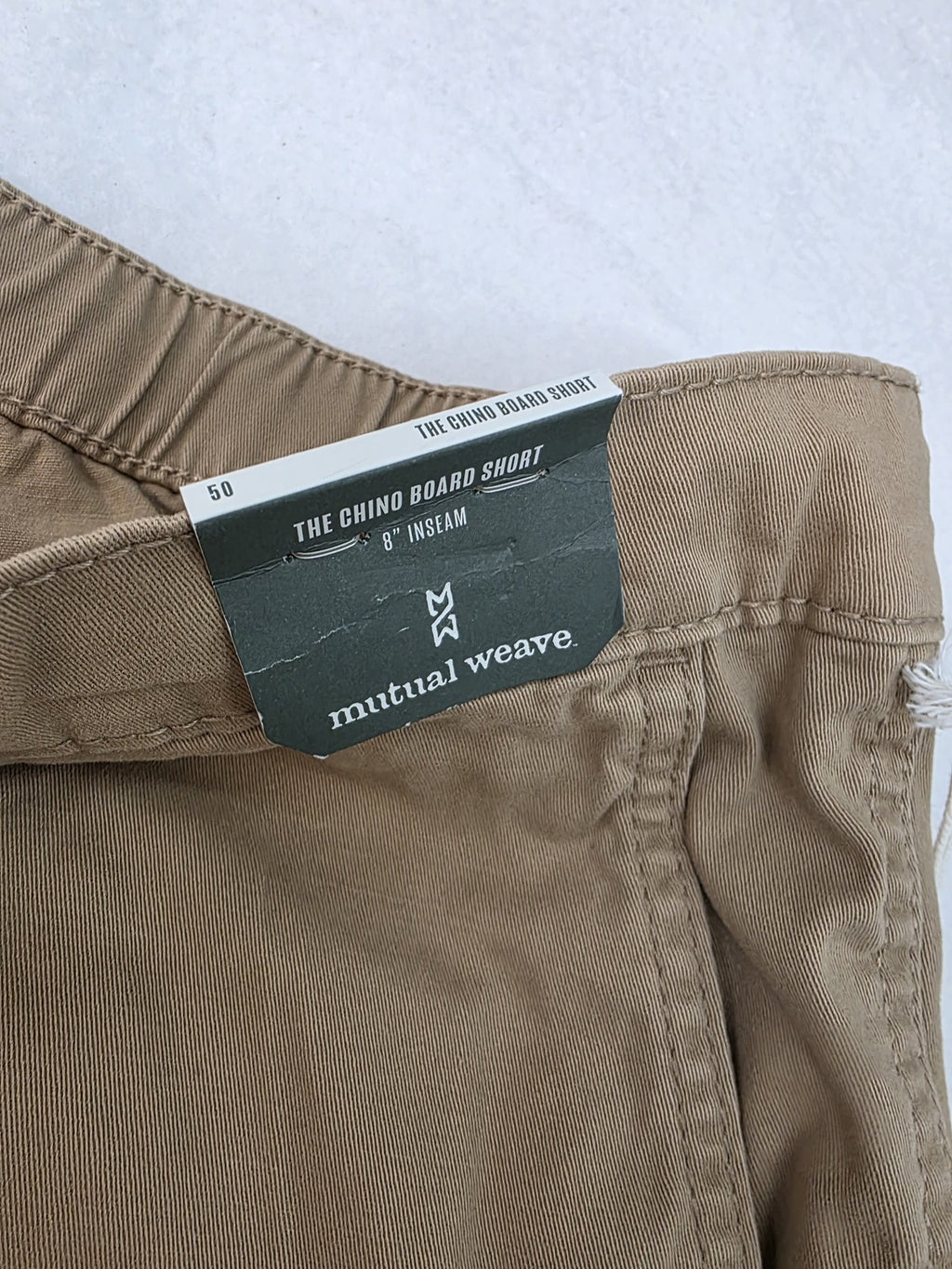 Mutual Weave The Chino Board Short 8" Inseam Khaki Shorts Size 50