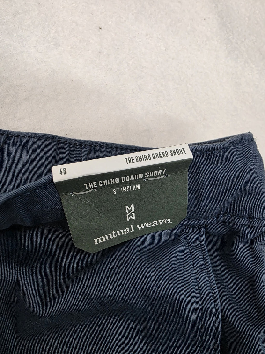 Mutual Weave The Chino Board Short 8" Inseam Navy Blue Size 48