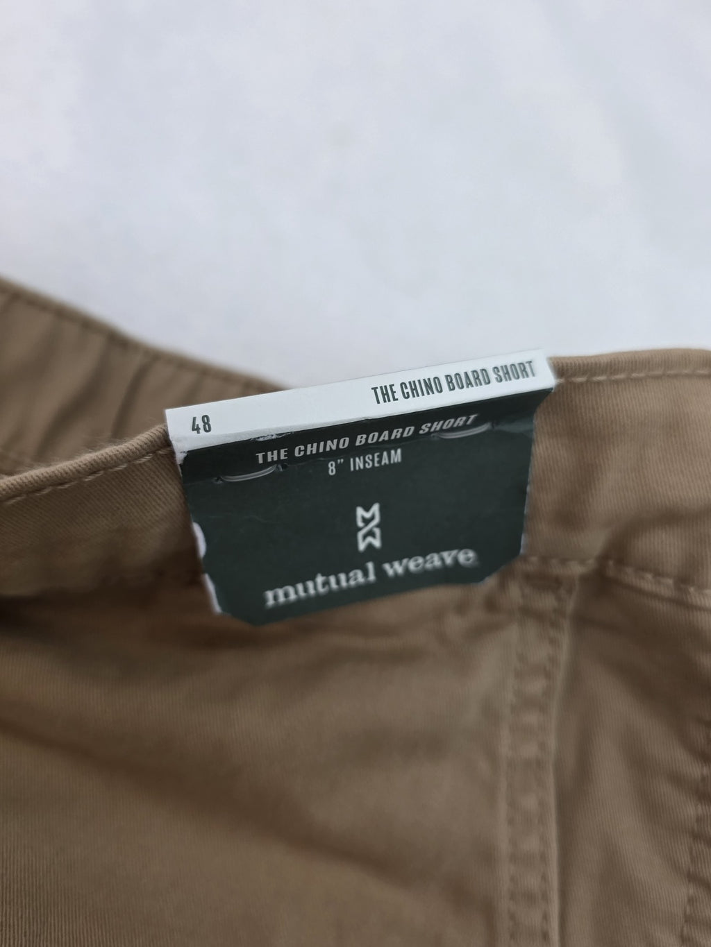 Mutual Weave The Chino Board Short 8" Inseam Khaki Shorts Size 48