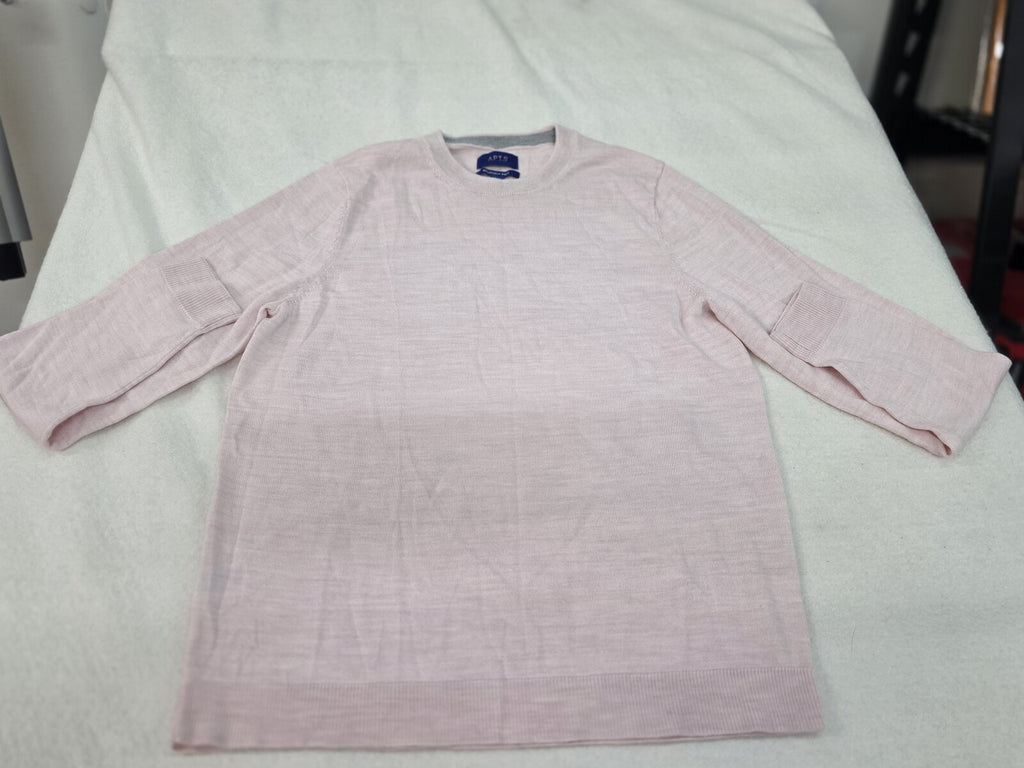 APT.9 Seriously Soft Light Pink Long Sleeve Sweater Medium