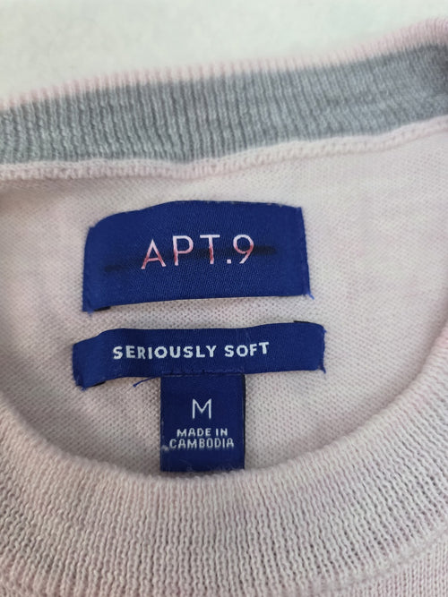 APT.9 Seriously Soft Light Pink Long Sleeve Sweater Medium