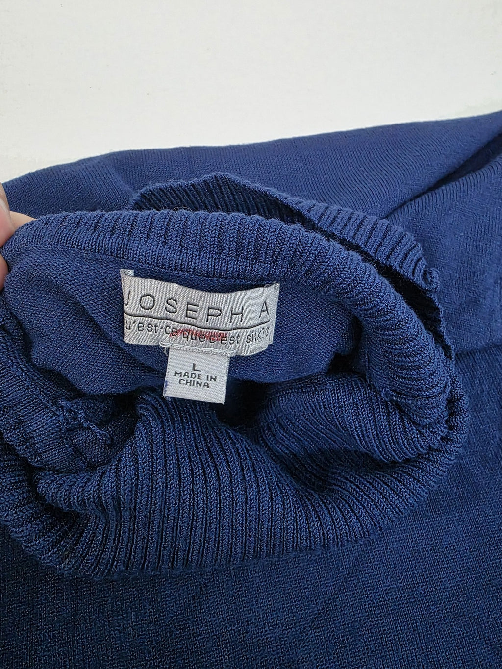Joseph A Navy Blue Turtleneck Sweater Size Large