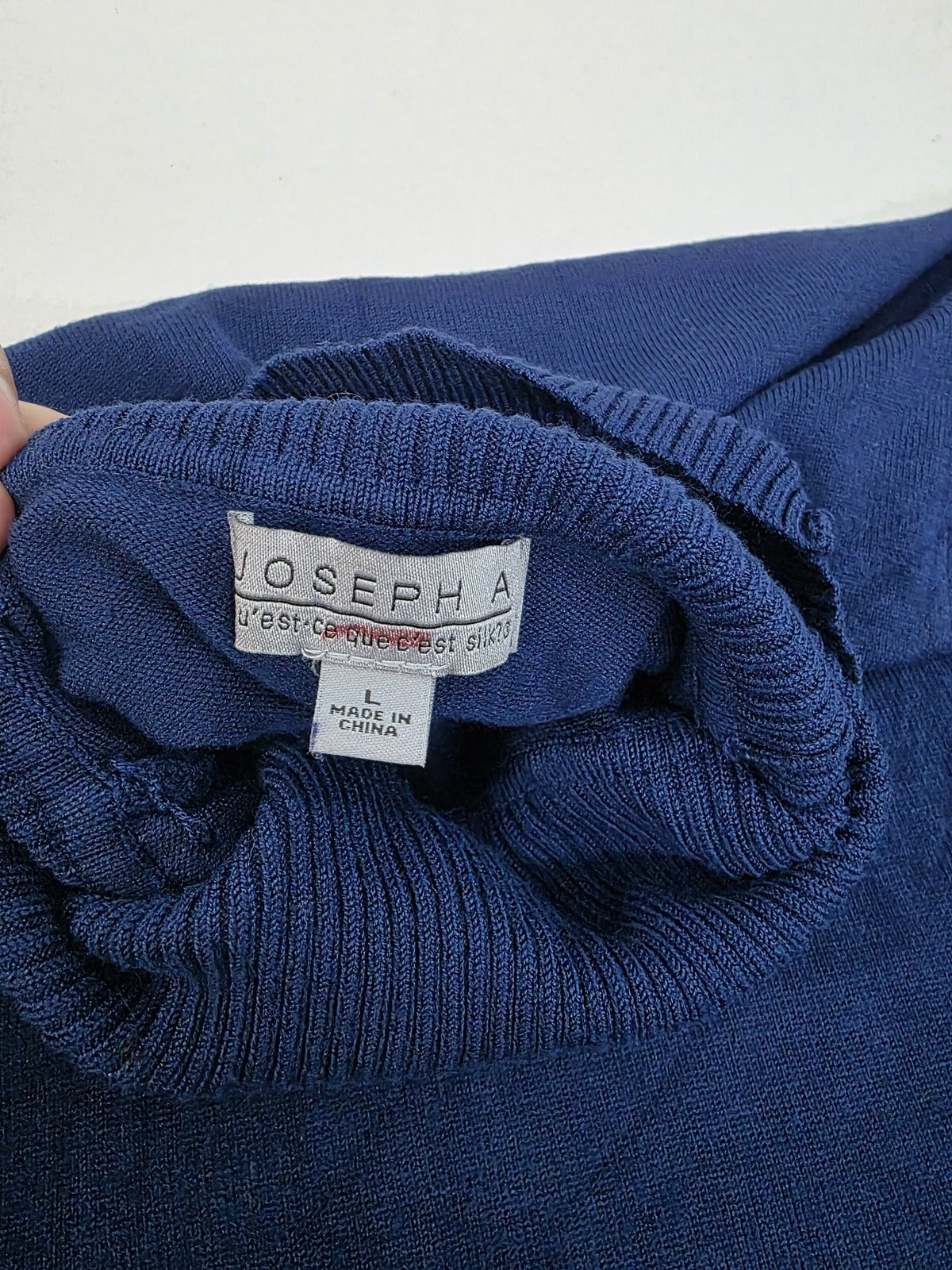 Joseph A Navy Blue Turtleneck Sweater Size Large