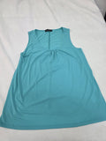 Travel Elements Sleeveless Aqua Blue Polyester Spandex Top Size L