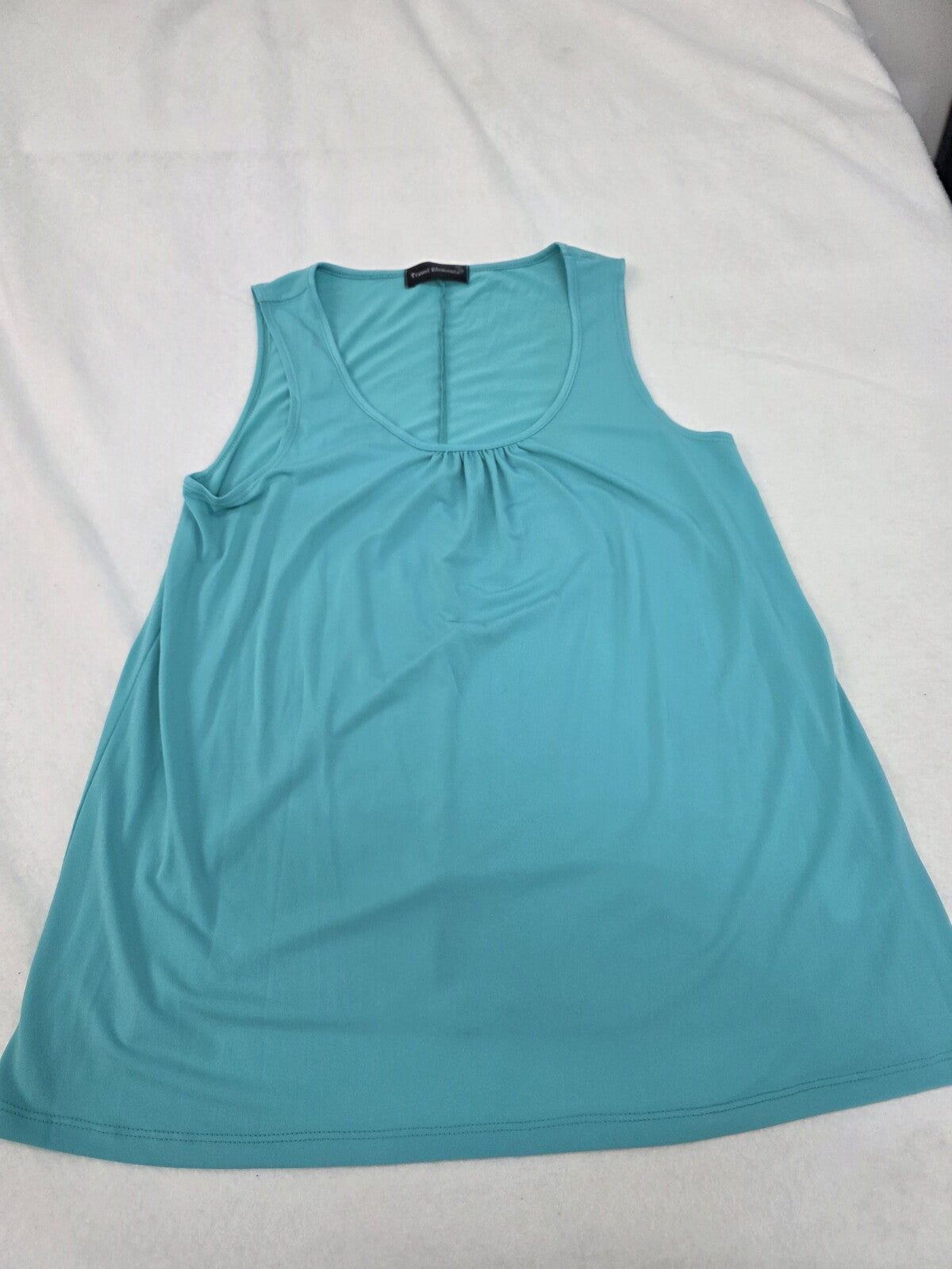 Travel Elements Sleeveless Aqua Blue Polyester Spandex Top Size L