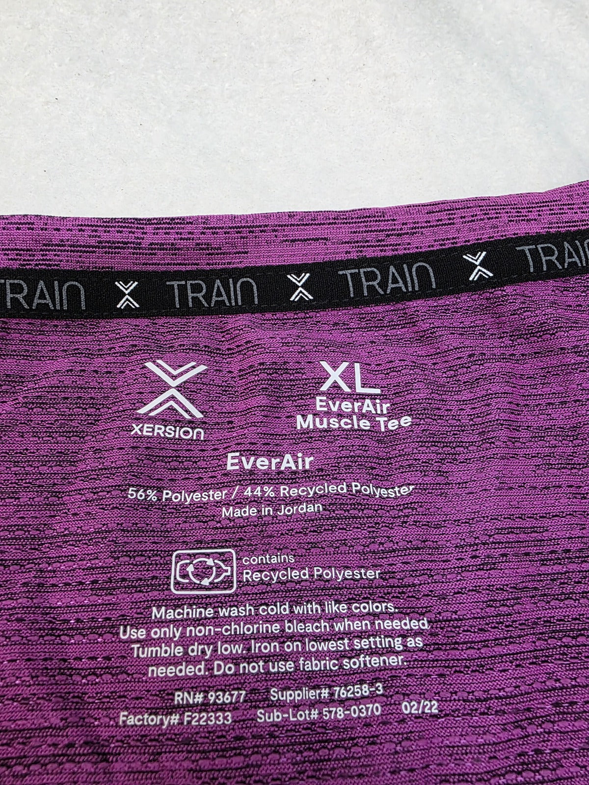 Xersion EverAir Muscle Tee XL Purple Workout Tank Top