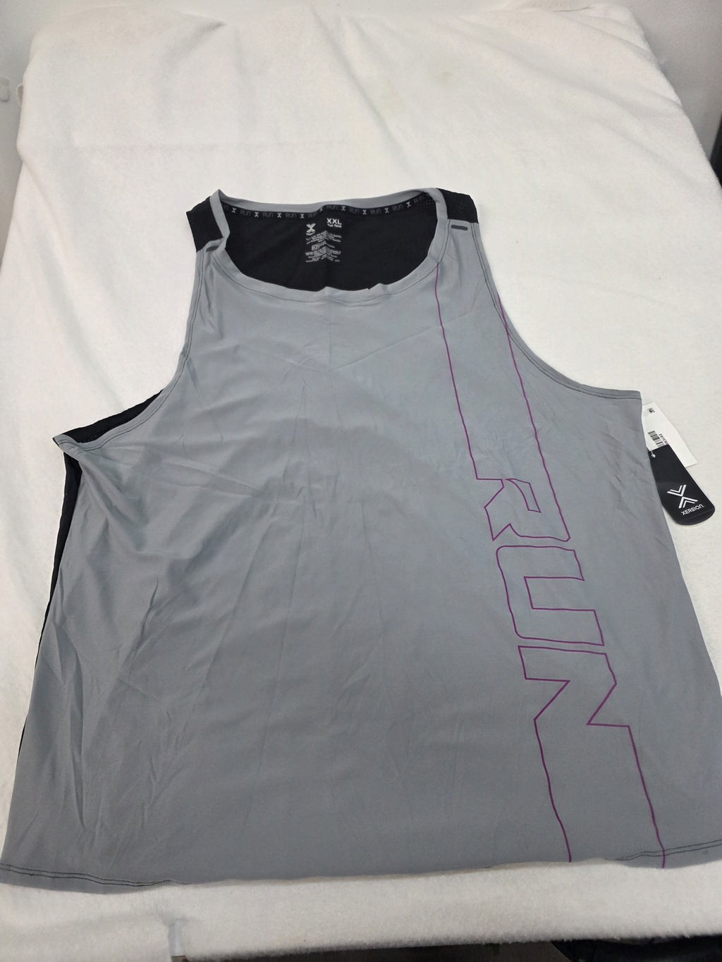 Xersion XXL Run Tank Top - Gray and Black