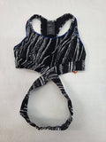 Sports Illustrated Women's Black and White Patterned Athletic Sports Bra XS