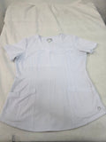 Health Pro Women's White Medical Scrub Top Size M Stretch Fabric