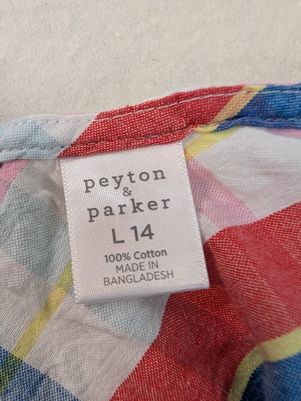 Peyton & Parker Girls' Large 14 Plaid Cotton Jumpsuit
