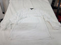 White House Black Market Women's White Sheer Ruffle Sleeve Blouse Size 8