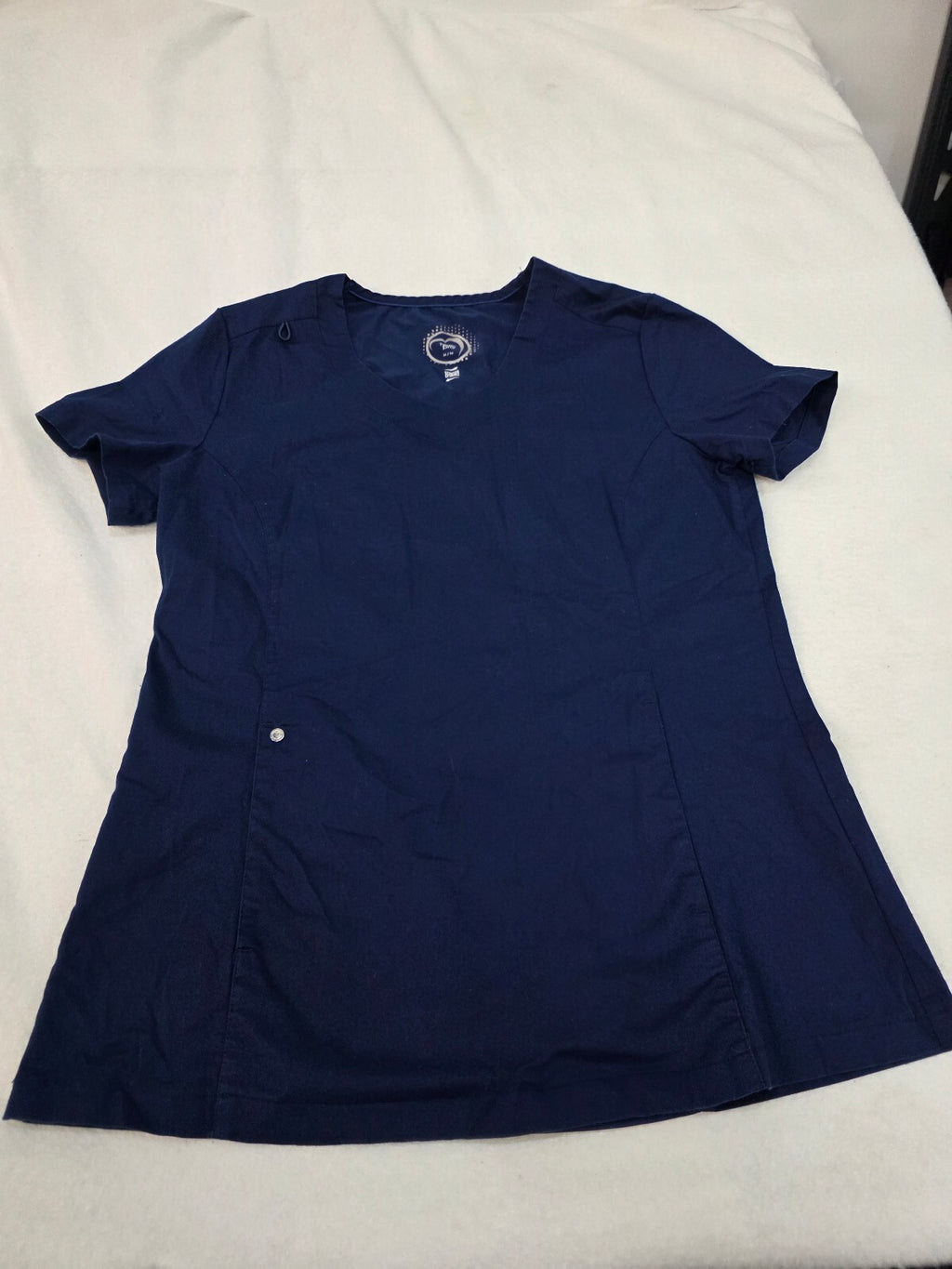Health Pro Women's Navy Blue Medical Scrub Top Stretch Medium