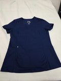 Health Pro Women's Navy Blue Medical Scrub Top Stretch Medium