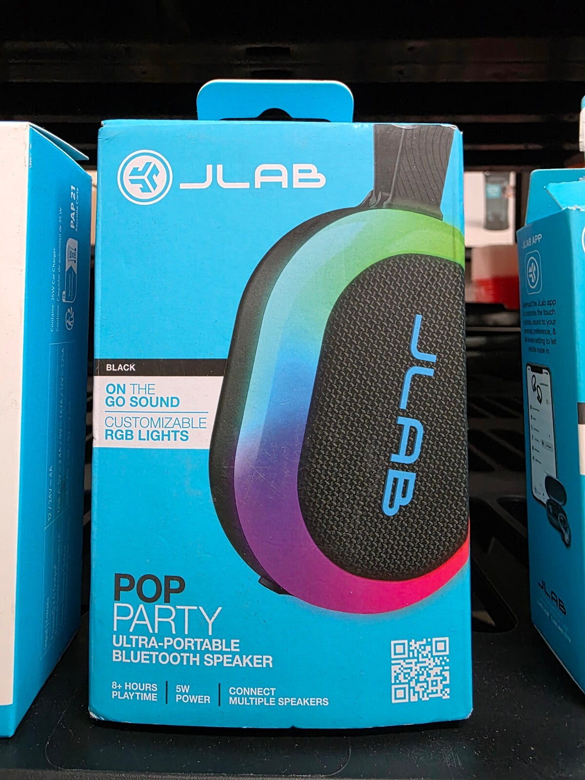 JLab Pop Party Ultra-Portable Bluetooth Speaker with Customizable RGB Lights