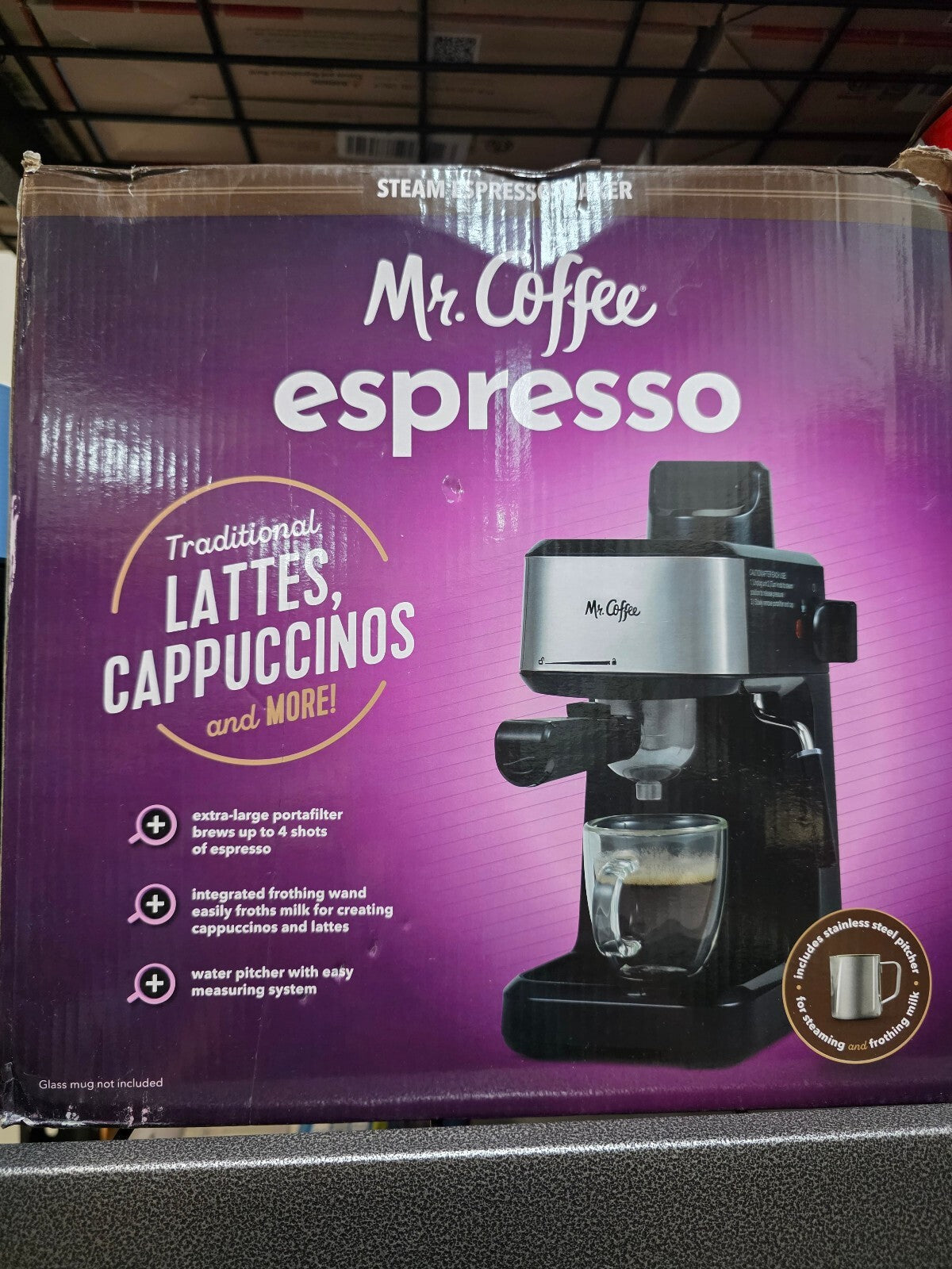 Mr. Coffee Espresso Maker for Traditional Lattes and Cappuccinos