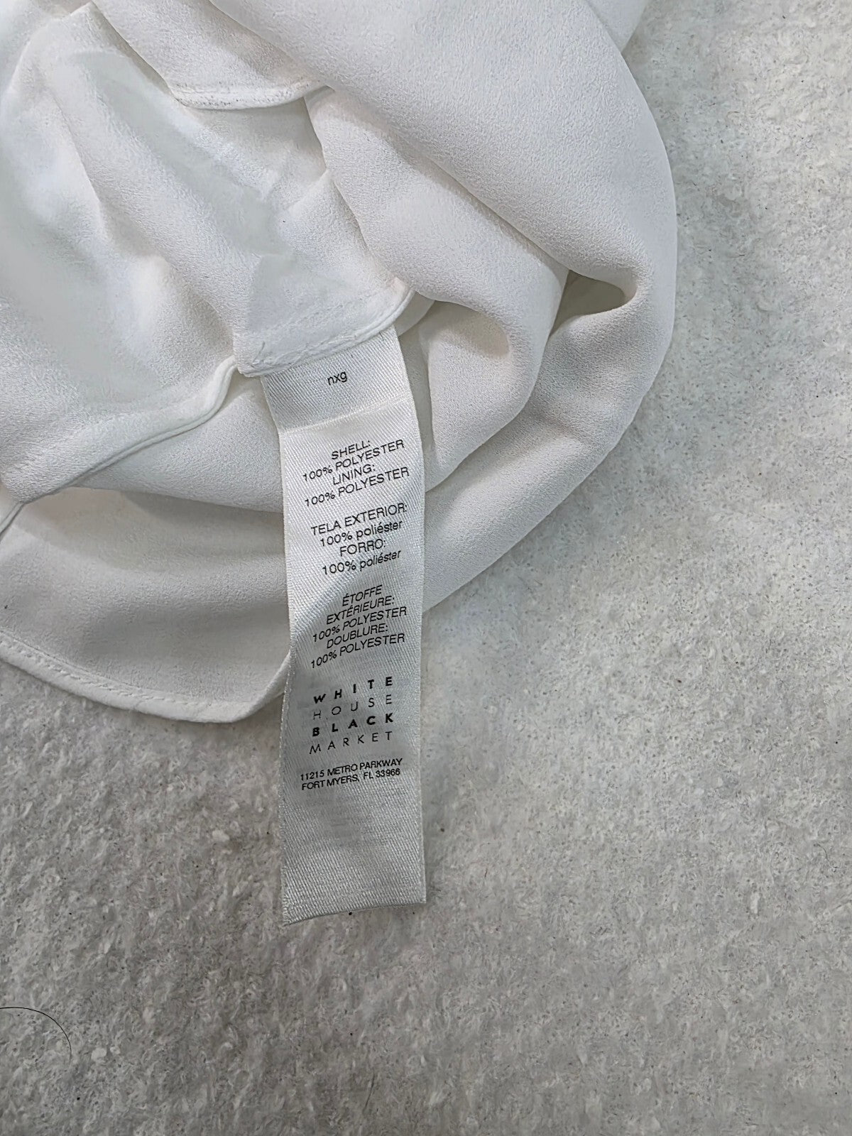 White House Black Market Women's White Sheer Ruffle Sleeve Blouse Size 8