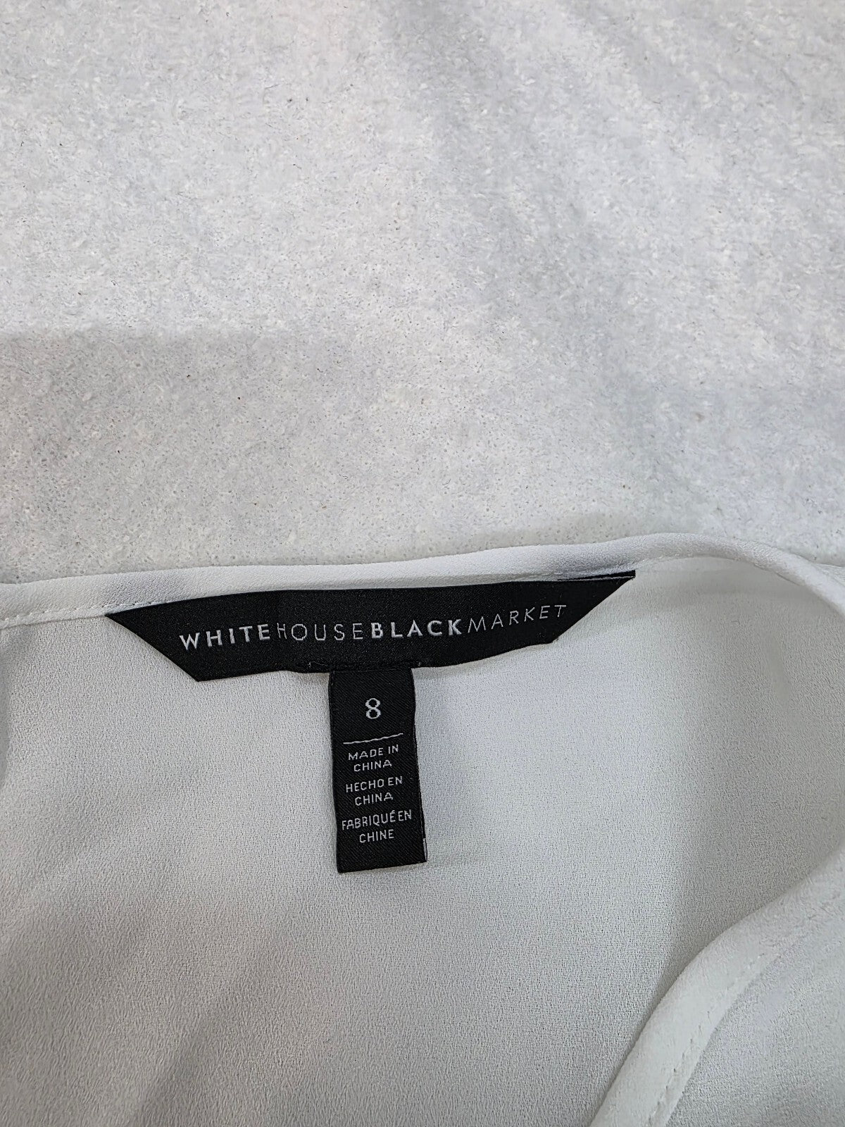 White House Black Market Women's White Sheer Ruffle Sleeve Blouse Size 8