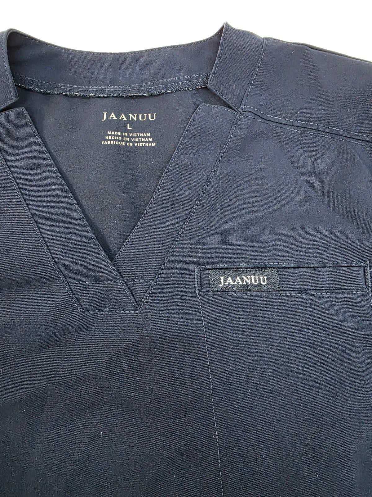 Jaanuu Navy Blue Medical Scrub Top Size Large