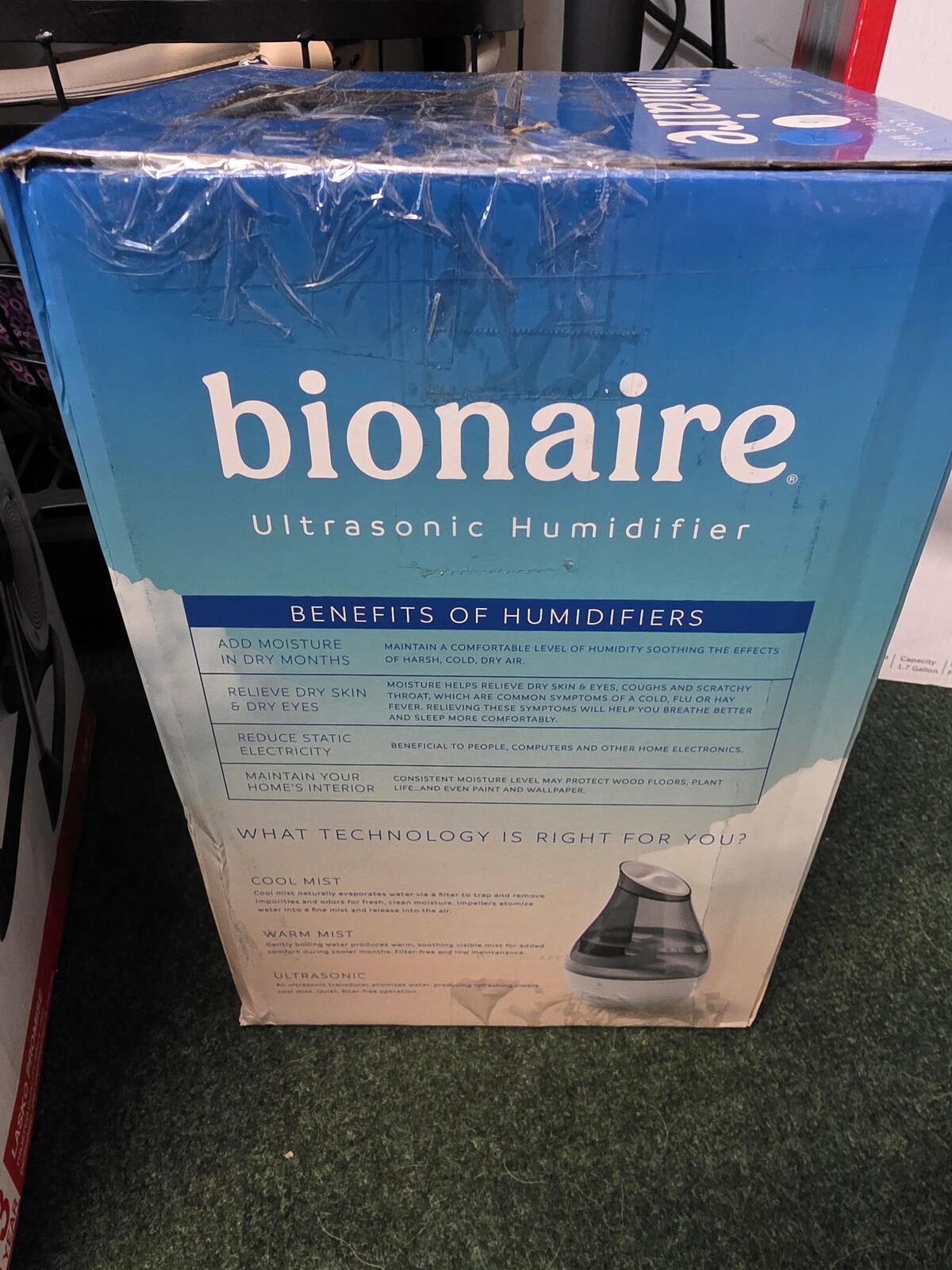 Bionaire Ultrasonic Humidifier with Cool Visible Mist